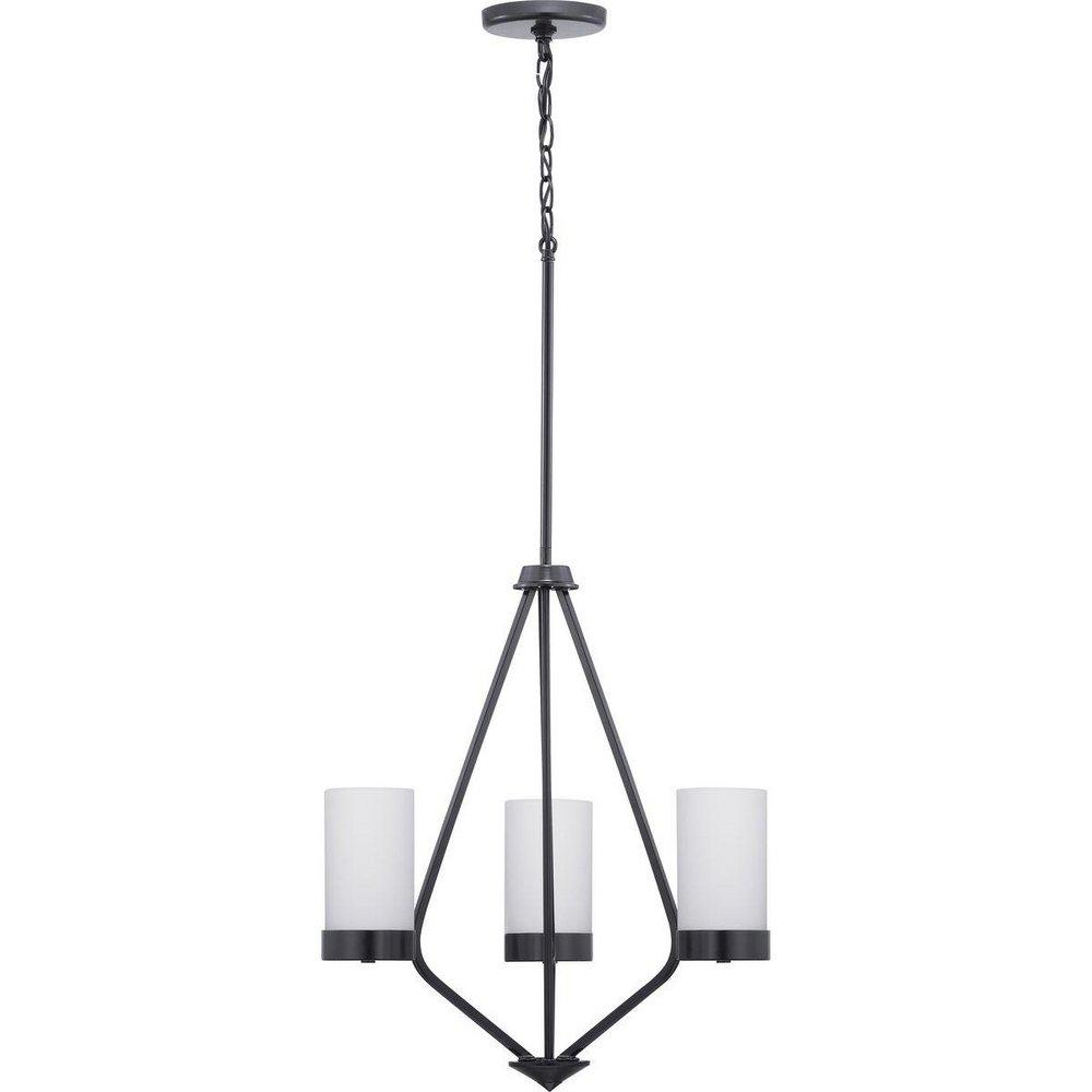 Progress Lighting Matte Black 3 Light 21-3/4 in. Chandelier 