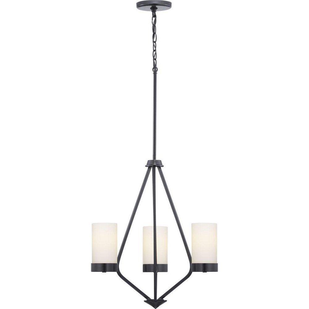 Progress Lighting Matte Black 3 Light 21-3/4 in. Chandelier 