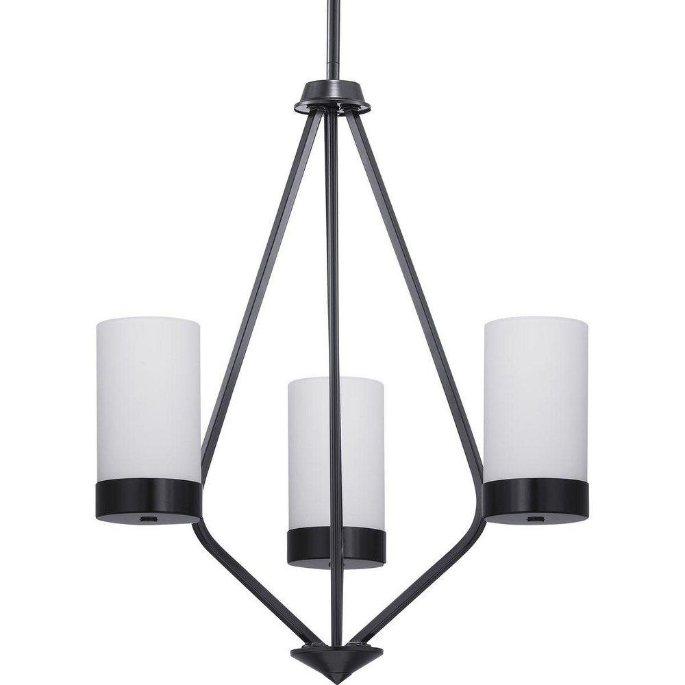 Progress Lighting Matte Black 3 Light 21-3/4 in. Chandelier 