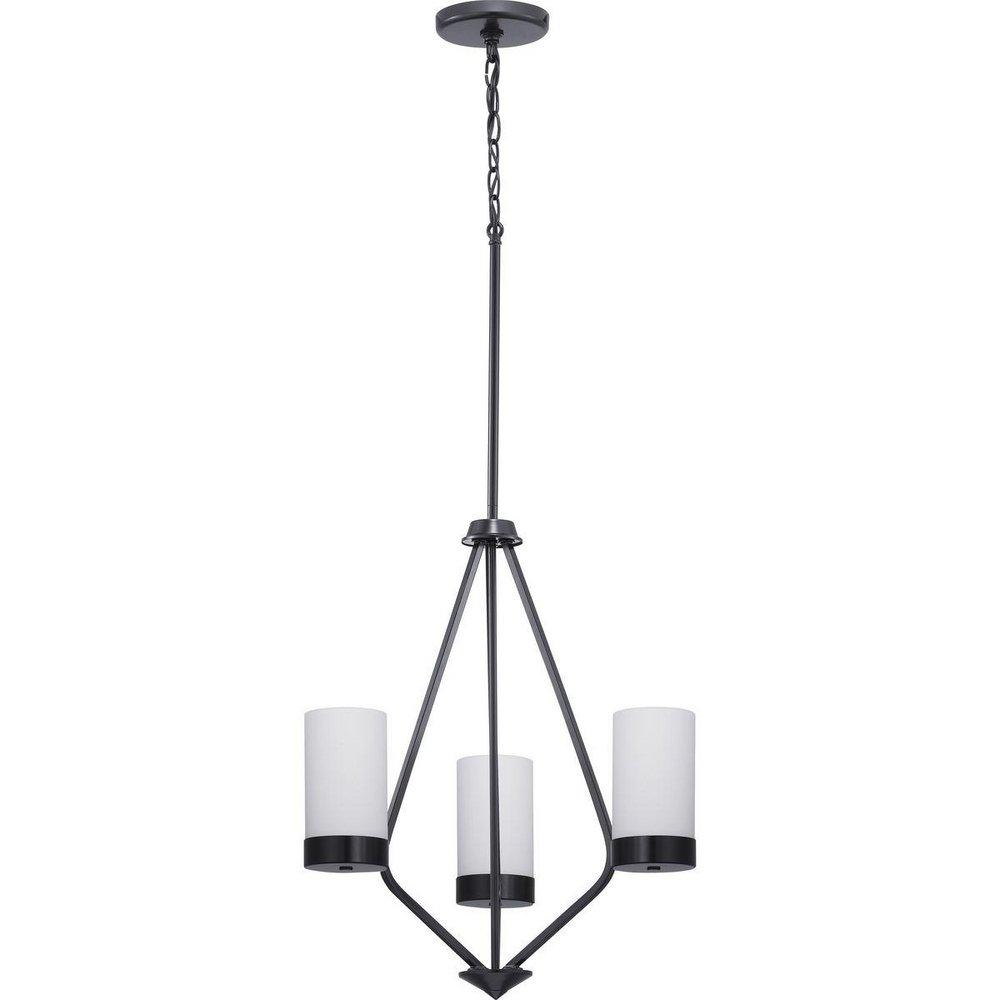 Progress Lighting Matte Black 3 Light 21-3/4 in. Chandelier 