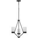 Progress Lighting Matte Black 3 Light 21-3/4 in. Chandelier 