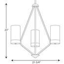 Progress Lighting Matte Black 3 Light 21-3/4 in. Chandelier 