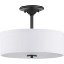 75W 2-Light Medium E-26 Incandescent Semi-Flush Mount Ceiling Fixture in Graphite