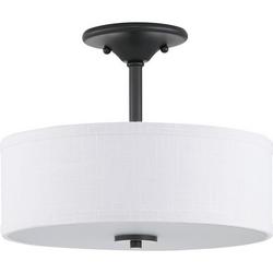 75W 2-Light Semi-Flush Mount Ceiling Fixture with Medium E-26 Base in Graphite