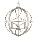 16 in. 60W 3-Light Candelabra E-12 Incandescent Pendant in Silver Ridge