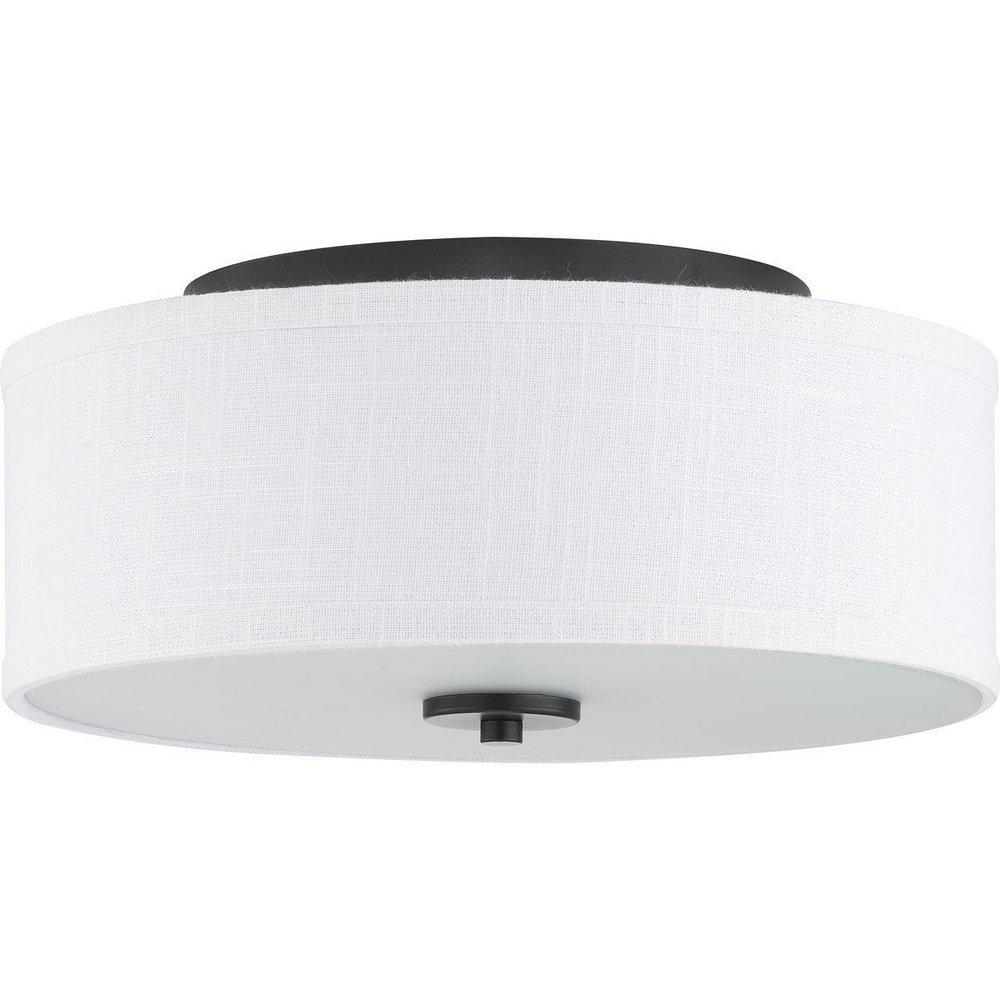 Progress Lighting Graphite 13 in. 60W 2-Light Medium E-26 Incandescent Flush Mount Ceiling Fixture 