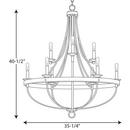 Progress Lighting Graphite 60W 9-Light Candelabra E-12 Incandescent Chandelier 