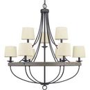 Progress Lighting Graphite 60W 9-Light Candelabra E-12 Incandescent Chandelier 