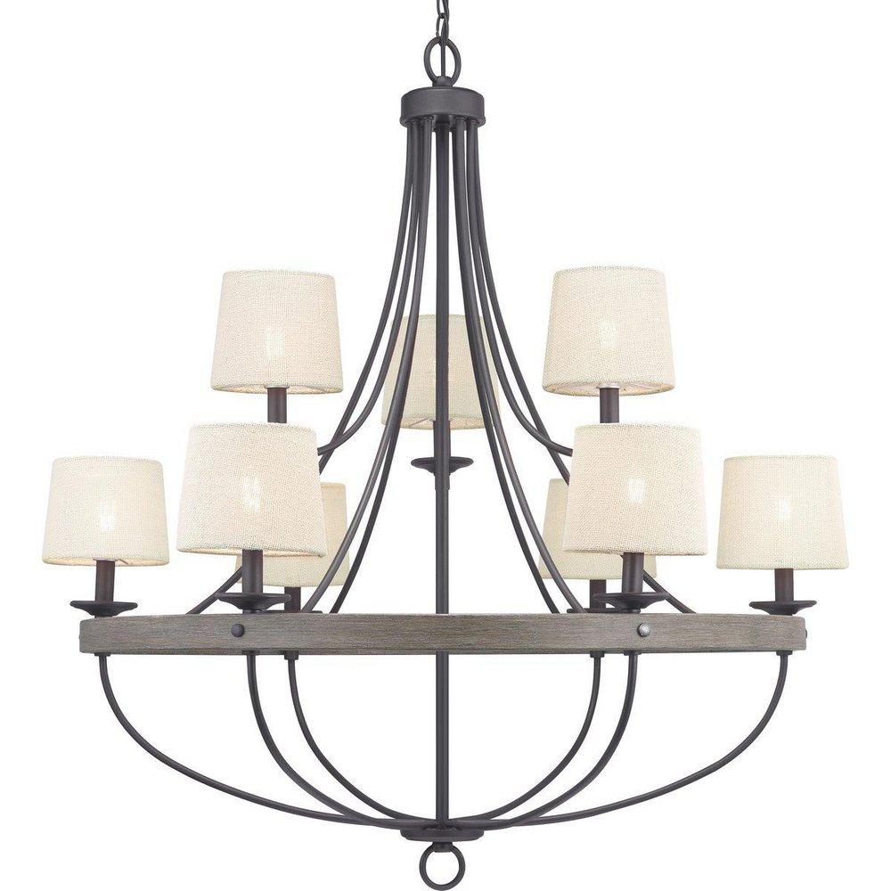 Progress Lighting Graphite 60W 9-Light Candelabra E-12 Incandescent Chandelier 