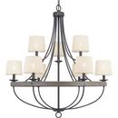 Progress Lighting Graphite 60W 9-Light Candelabra E-12 Incandescent Chandelier 
