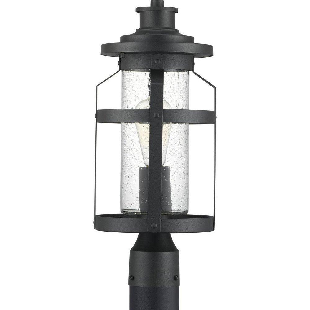 Progress Lighting Textured Black 1-Light Medium E-26 Incandescent Outdoor Post Lamp in Textured Black 