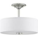 Progress Lighting Brushed Nickel 75W 2-Light Medium E-26 Incandescent Semi-Flush Mount Ceiling Fixture 