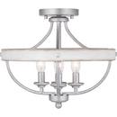 Progress Lighting Galvanized 60W 4-Light Candelabra E-12 Incandescent Semi-Flush Mount Ceiling Fixture 
