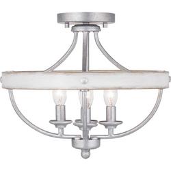 60W 4-Light Semi-Flush Mount Ceiling Fixture with Candelabra E-12 Base in Galvanized