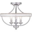 Progress Lighting Galvanized 60W 4-Light Candelabra Incandescent Semi-Flush Mount Ceiling Fixture 