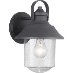 60W 1-Light Medium E-26 Incandescent Outdoor Wall Sconce in Black