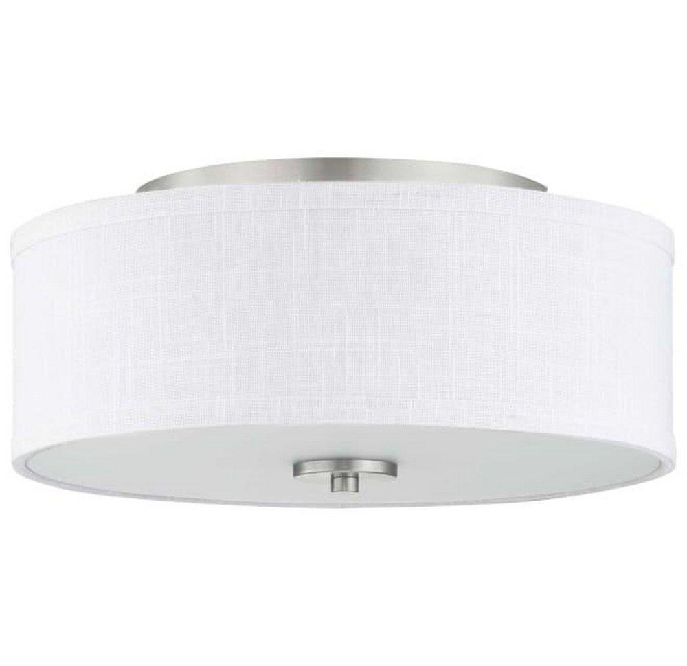 Progress Lighting Brushed Nickel 13 in. 60W 2-Light Medium E-26 Incandescent Flush Mount Ceiling Fixture 
