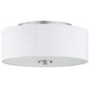 Progress Lighting Brushed Nickel 13 in. 60W 2-Light Medium E-26 Incandescent Flush Mount Ceiling Fixture 