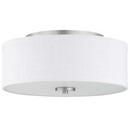 13 in. 60W 2-Light Medium E-26 Incandescent Flush Mount Ceiling Fixture in Brushed Nickel