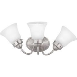 100W 3-Light Medium E-26 Incandescent Vanity Fixture in Brushed Nickel
