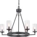 Progress Lighting Graphite 28 in. 60W 6-Light Candelabra E-12 Incandescent Chandelier 