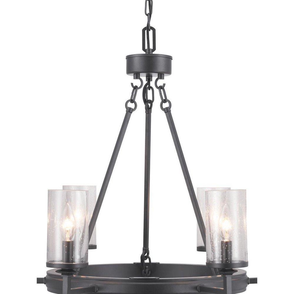 Progress Lighting Graphite 28 in. 60W 6-Light Candelabra E-12 Incandescent Chandelier 