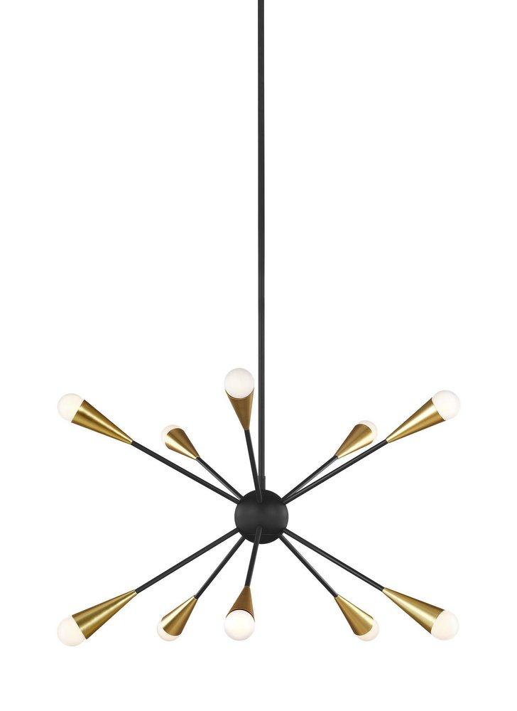Visual Comfort & Co. Studio Midnight Black 27-1/4 in. 60W 10-Light Candelabra E-12 Incandescent Chandelier 