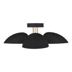 60W 3-Light Candelabra E-12 Incandescent Semi-Flush Mount Ceiling Fixture in Midnight Black