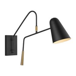 60W 1-Light Medium E-26 Incandescent Wall Sconce in Midnight Black