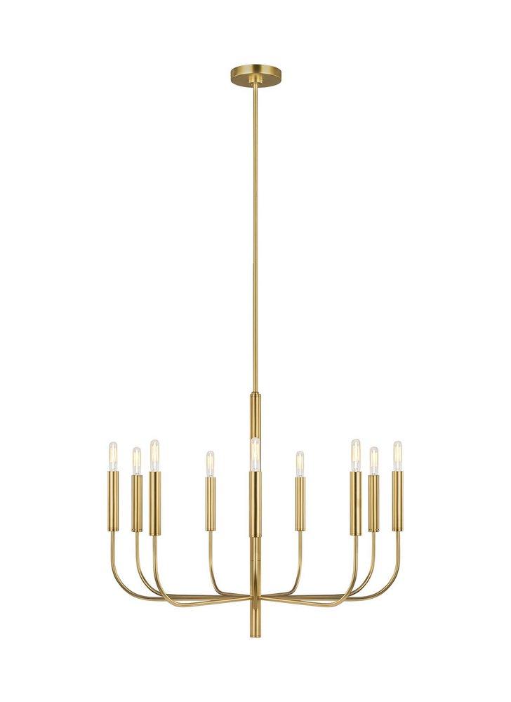 Visual Comfort & Co. Studio Burnished Brass 30 in. 60W 9-Light Candelabra E-12 Chandelier 