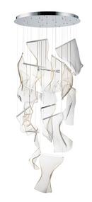 35W 14-Light Integrated LED Pendant Light in Polished Chrome