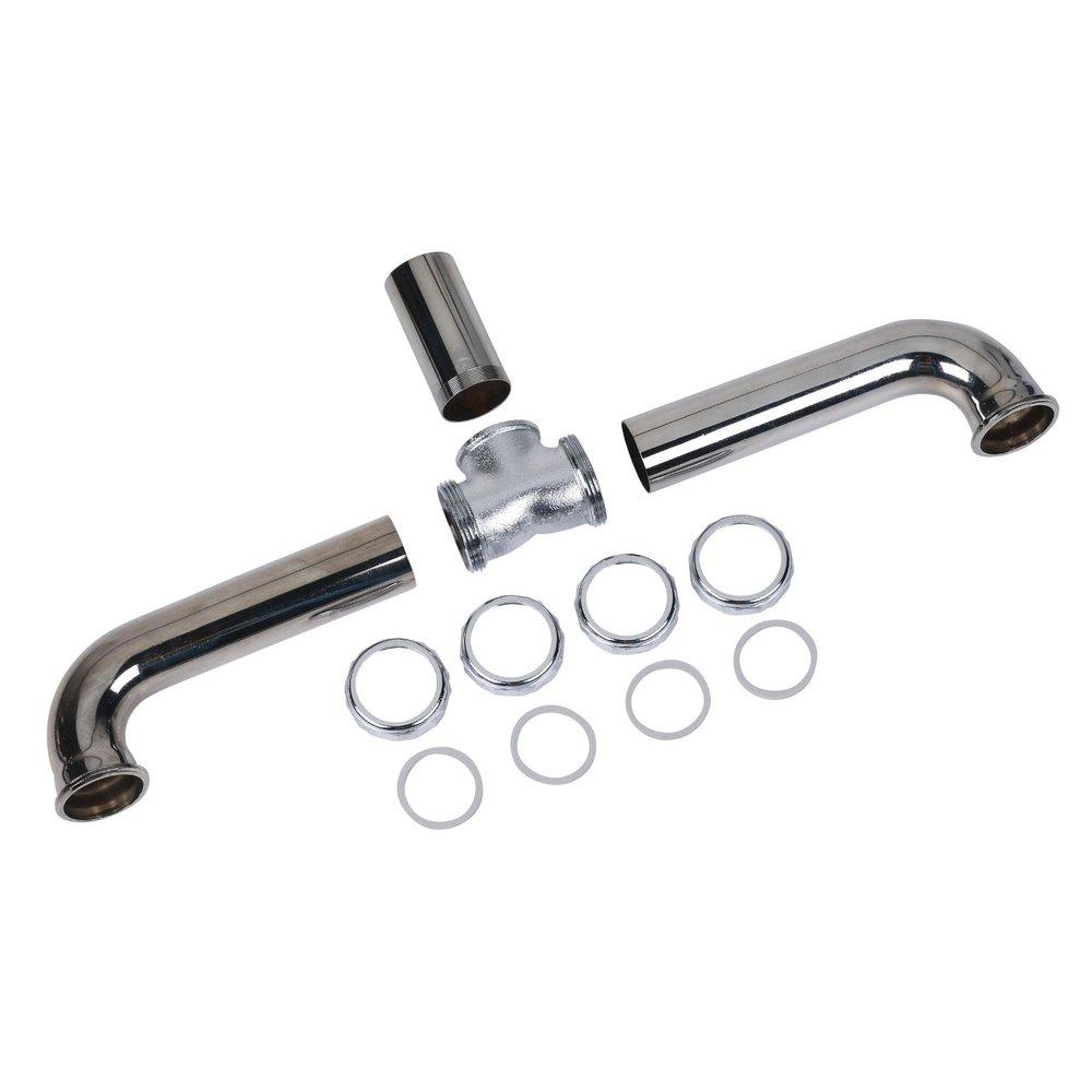 Dearborn Chrome 20 ga Slip-Joint Baffle Tee and Center Outlet in Chrome 