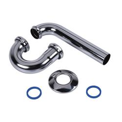 1-1/4 in. Brass P-Trap with Brass Nuts in Chrome Plated