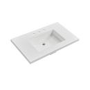 Single Bowl Acrylic and Composite Pigment Vanity Top in Matte White
