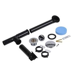 17 in. Plastic Toe-Tap Drain in Polished Chrome