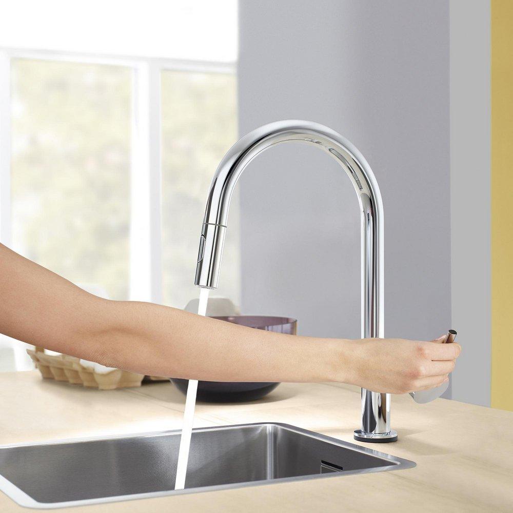 GROHE StarLight Chrome Single Handle Pull Down Kitchen Faucet 
