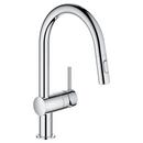 GROHE StarLight&reg; Chrome Single Handle Pull Down Kitchen Faucet 
