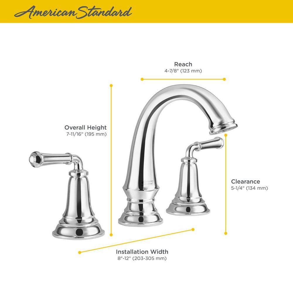American Standard Brushed Nickel Two Handle Widespread Bathroom Sink Faucet 