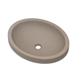 19 in. Dual Mount Oval Stone Bathroom Sink in Earth