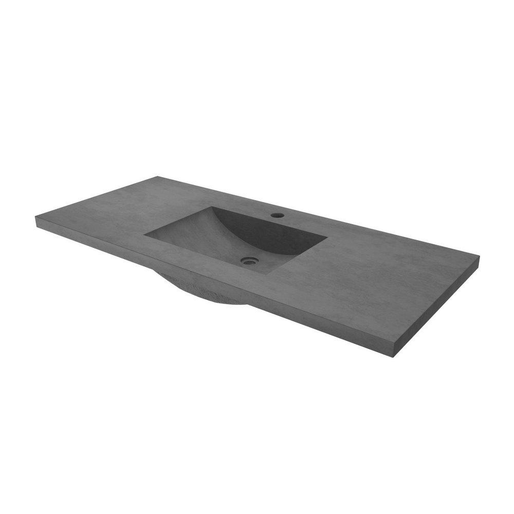 Native Trails Slate 48-1/2 x 21-3/4 in. Single Bowl Concrete and Composite Vanity Top 
