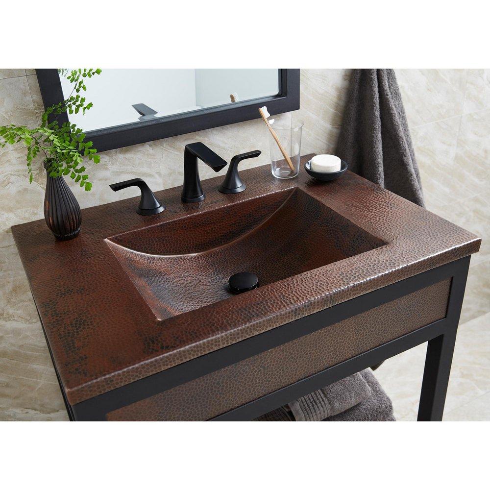 Native Trails Antique 30-1/2 x 21-3/4 in. Single Bowl Copper Vanity Top 