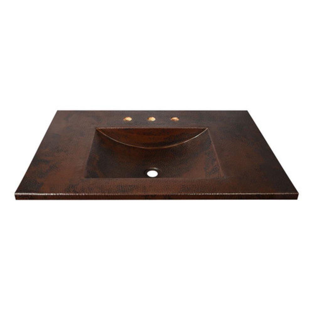 Native Trails Antique 36-1/2 x 21-3/4 in. Single Bowl Copper Vanity Top 