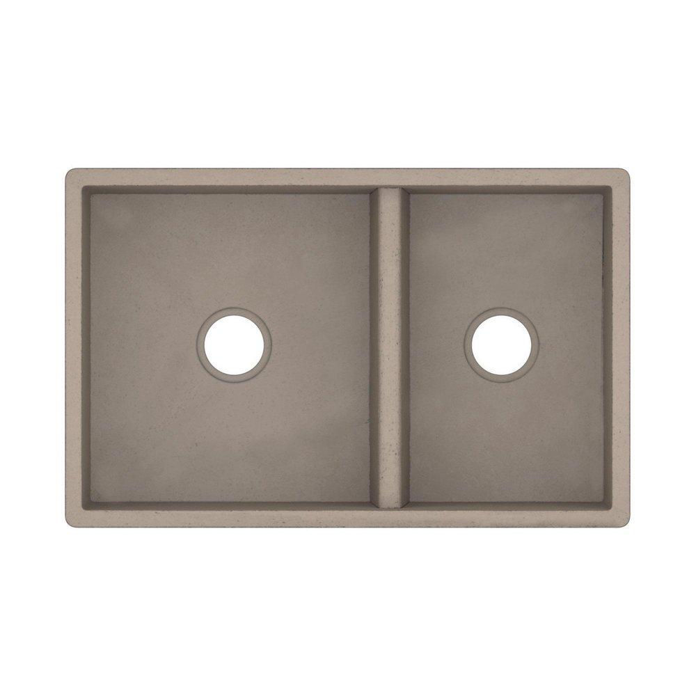 Native Trails Earth 33 x 21 in. Concrete Double Bowl Farmhouse Kitchen Sink 