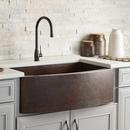 Native Trails Antique Copper 33 x 20-1/2 in. No Hole Copper 1 Bowl Farmhouse and Undermount Kitchen Sink 