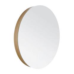 28 x 28 in. Flat Edge Round Frameless Mirror in Sunrise Oak