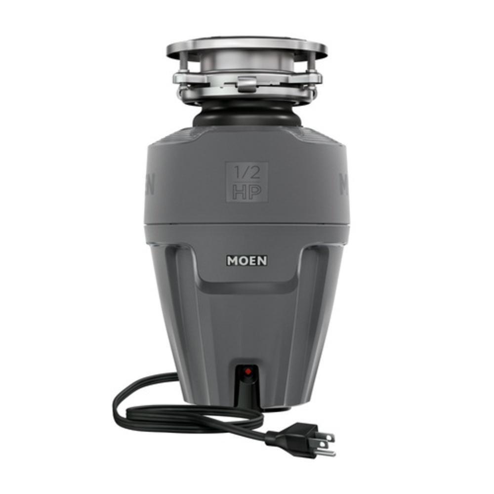 Moen Black Continuous Feed Garbage Disposal with Pre-Installed Power Cord and SoundSHIELD Technology 