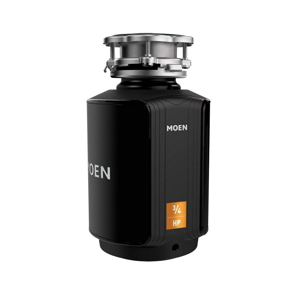 Moen Black Continuous Feed Garbage Disposal with Pre-Installed Power Cord and SoundSHIELD Technology 
