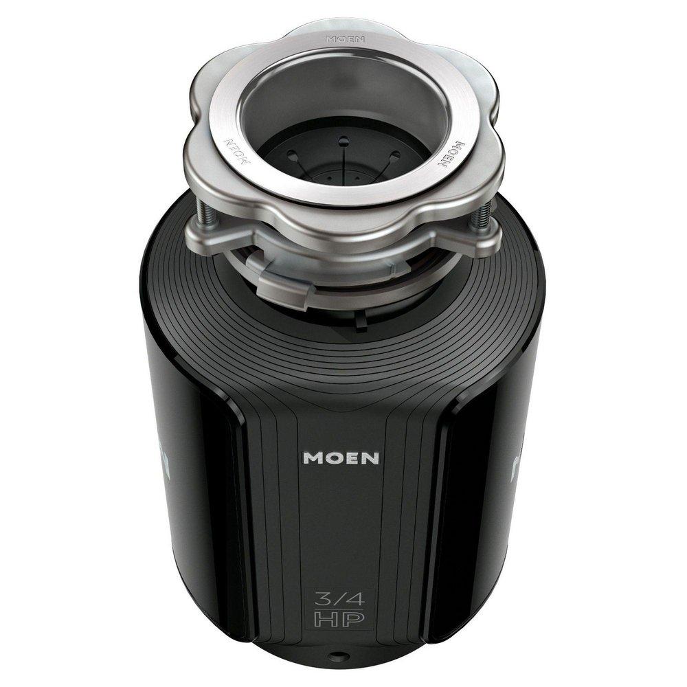 Moen Black Continuous Feed Garbage Disposal with Pre-Installed Power Cord and SoundSHIELD Technology 