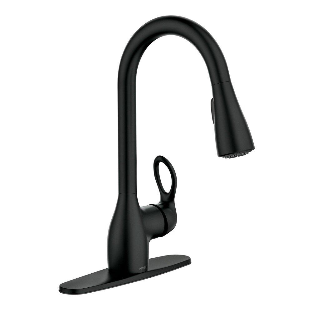 Moen Matte Black Single Handle Pull Down Kitchen Faucet 