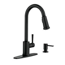 Single Handle Pull Down Kitchen Faucet in Matte Black
